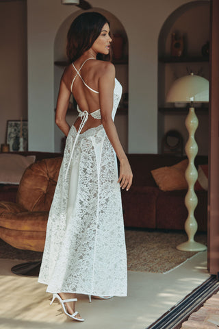 Marjolaine Carmela Long Silk & Lace Nightie