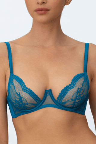 Muse by Coco de Mer Elise Plunge Bra Blue