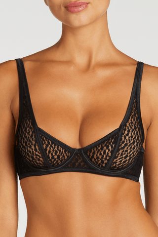 Muse by Coco de Mer Lana Underwired Plunge Bra Black