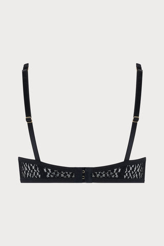 Muse by Coco de Mer Lana Underwired Plunge Bra Black