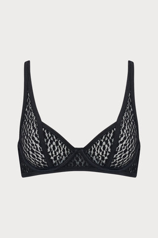 Muse by Coco de Mer Lana Underwired Plunge Bra Black