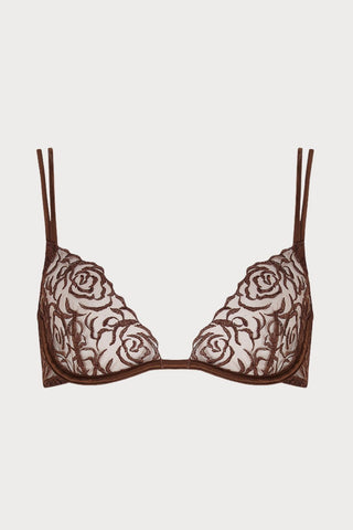 Muse by Coco de Mer Rosalia Plunge Bra Cocoa