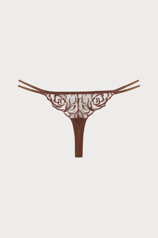 Muse by Coco de Mer Rosalia Thong Cocoa