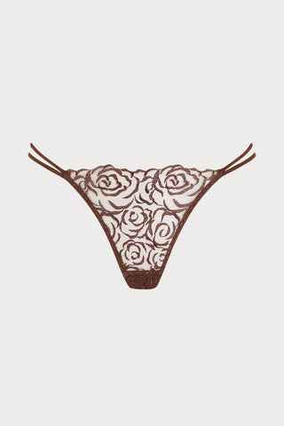 Muse by Coco de Mer Rosalia Thong Cocoa