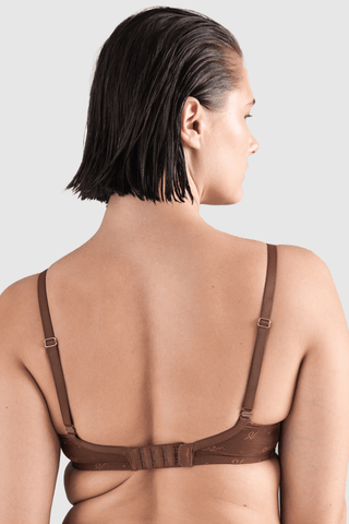 Nudea Monogram Mesh Underwired Demi Bra Espresso