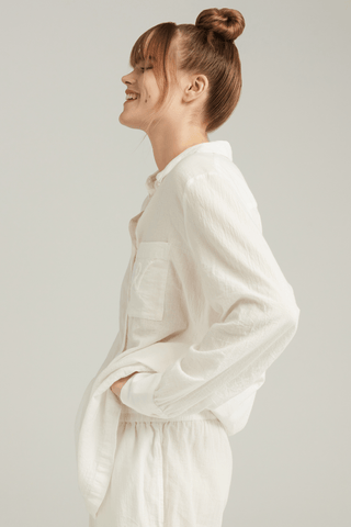 Nudea Organic Cotton PJ Shirt White