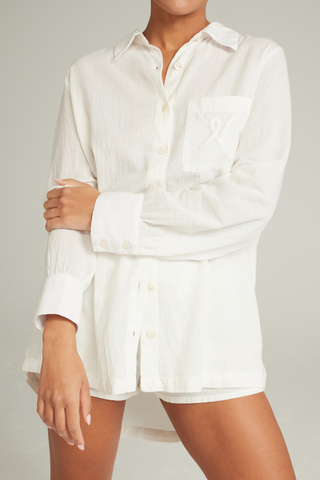 Nudea Organic Cotton PJ Shirt White