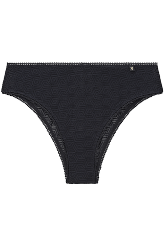 Nudea Sheer Deco High Leg Brief Black