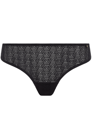 Nudea Sheer Deco Thong Black