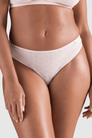 Nudea Sheer Deco Thong Blush Pink