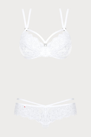 860 Underwired Bra & Thong White, Size L-XL (UK 12-14)