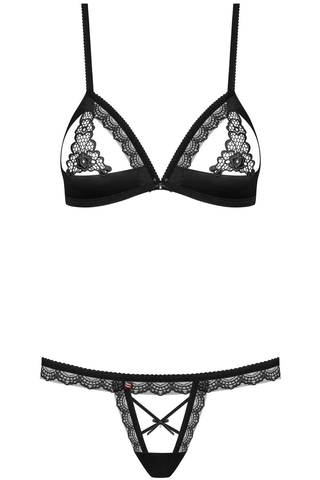 Obsessive 868 Black Bra & Thong - Sexy Black Lingerie