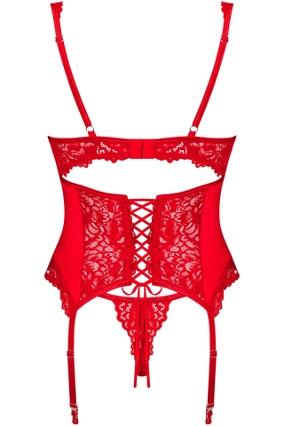 Obsessive Amor Cherris Corset & Thong Red