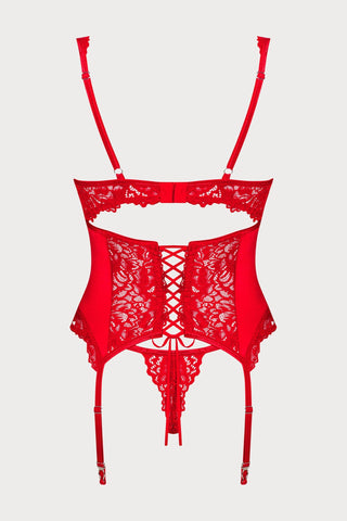 Obsessive Amor Cherris Corset & Thong Red