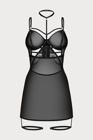 Obsessive Arrowel Sheer Black Underwired Chemise