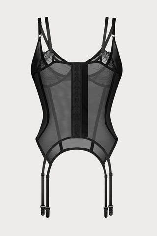 Obsessive Arrowel Sheer Black Underwired Corset