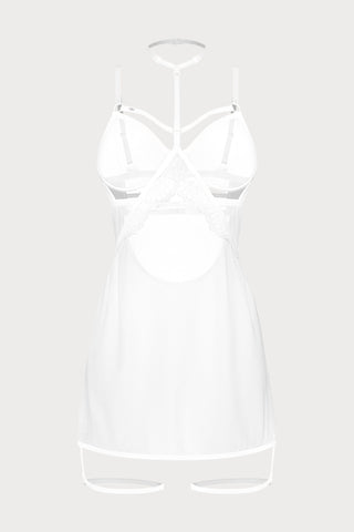 Obsessive Arrowel Sheer White Underwired Chemise