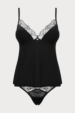 Obsessive Bella Rou Top & Brief Black