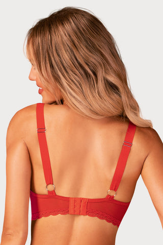 Belovya Red Lace Underwired Bra, Size M-L (UK 10-12)