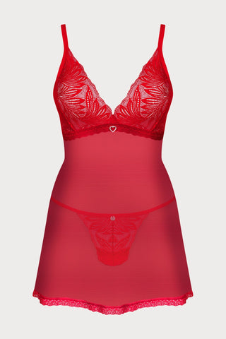 Obsessive Chilisa Babydoll & Thong Set Red