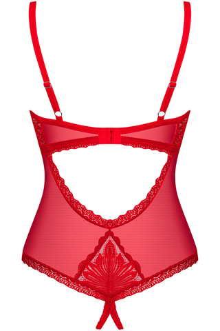 Obsessive Chilisa Crotchless Bodysuit Red