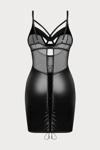 Obsessive Dominna Chemise & Thong Set Black