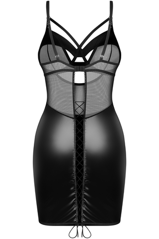 Obsessive Dominna Chemise & Thong Set Black