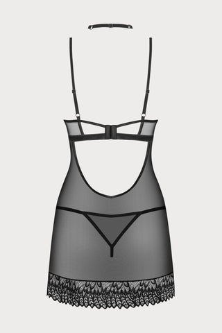 Obsessive Donarella Choker, Chemise & Thong Black