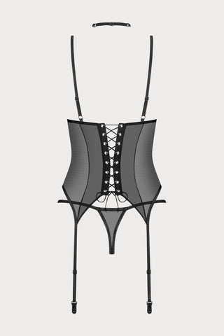 Obsessive Donarella Choker, Corset & Thong Black