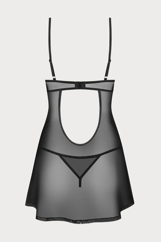 Obsessive Euridia Black Chemise & Thong Set