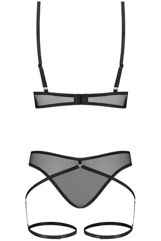 Obsessive Euridia Black 2 Piece Set - Strappy Bra & Brief
