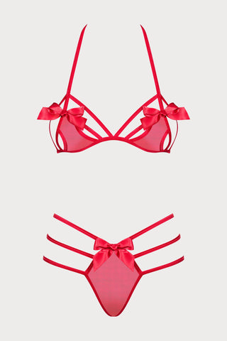 Obsessive Giftella Bra & Thong Red