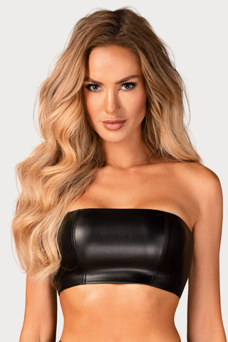 Obsessive Hermeza Wetlook Bandeau Top Black