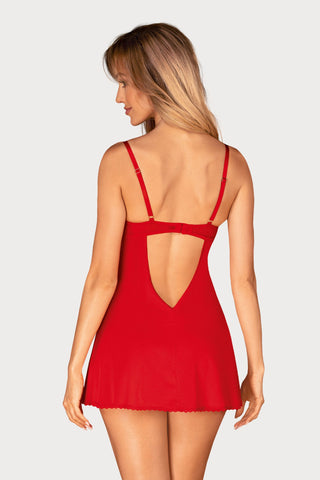 Obsessive Ingridia Chemise & Thong Set Red