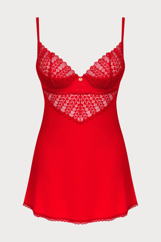 Obsessive Ingridia Chemise & Thong Set Red
