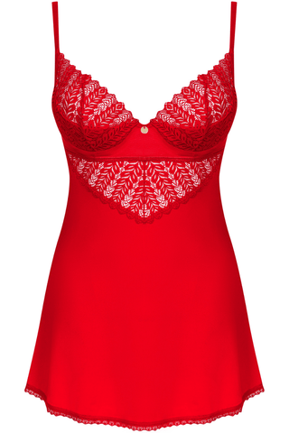 Obsessive Ingridia Chemise & Thong Set Red