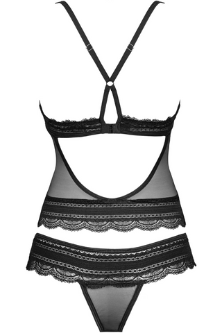 Obsessive Ivannes Top & Thong Set Black - Sexy Black Lingerie