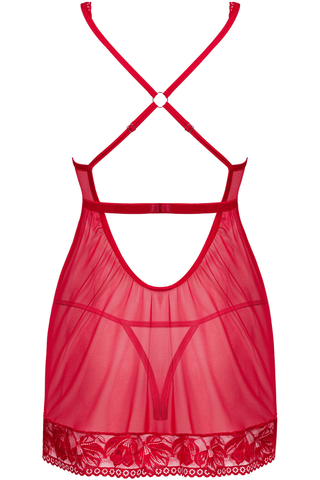 Obsessive Lacelace Babydoll & Thong Set Red