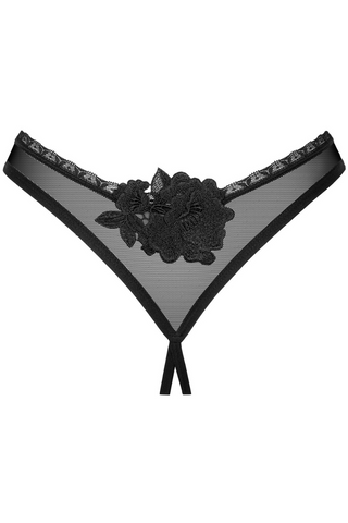 Obsessive Latinesa Crotchless Thong Black