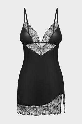 Obsessive Lobellis Chemise & Thong Set Black