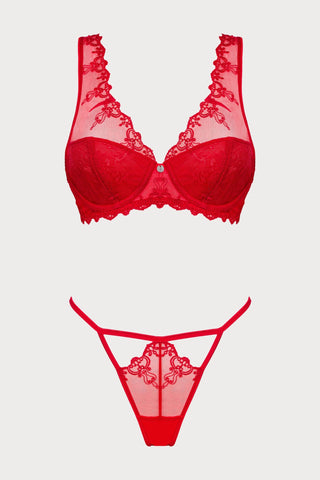 Obsessive Lonesia Underwired Bra & Brief Red