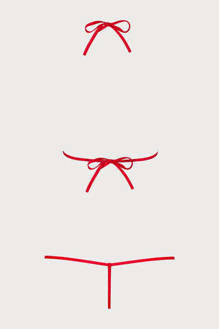 Luiza Red Strappy Thong Bodysuit