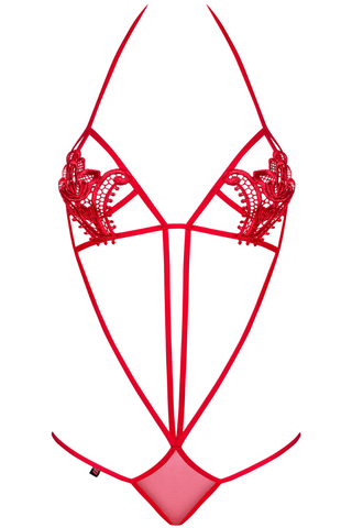 Obsessive Luiza Strappy Bodysuit Red
