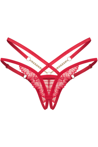 Obsessive Matildea Red Lace Crotchless Thong