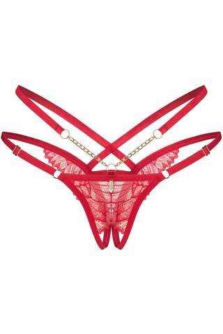 Obsessive Matildea Red Lace Crotchless Thong