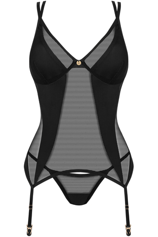 Obsessive Nesari Corset & Thong Black