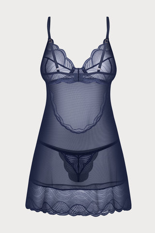 Nightly Blue Chemise & Thong