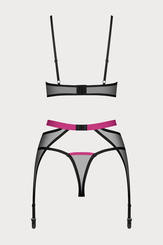 Novenes Bra, Thong & Suspender