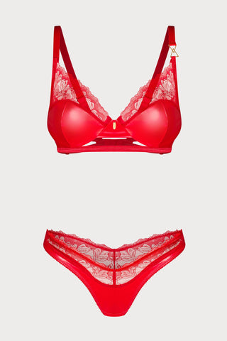 Aliosa Red Underwired Bra & Thong