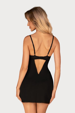 Obsessive Rosenty Chemise & Thong Black
